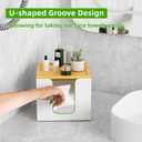 VITVITI Disposable Face Towel Holder Box, Acrylic Facial Towel Container for XL Clean Skin Club, Large Disposable Face Towels Storage with Bamboo Lid, for Bathroom, Vanity Makeup, White