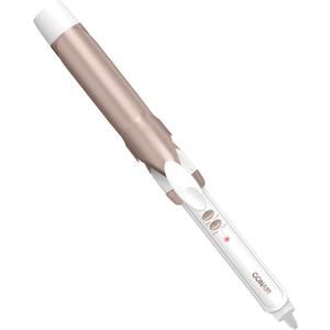 Conair Double Ceramic 1-1/4 Inch Curling Iron, 1.25-Inch Barrel Creates Loose Curls, Hair Curler for Use on Medium and Long Hair, White (White/Rose Gold)
