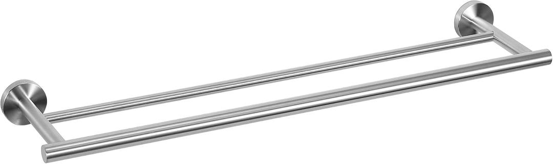 SEIDO Double Towel Bar for Bathroom Wall 18”L, 304 Stainless Steel Brushed Nickel Towel Bar, 2-Bar Design Bathroom Towel Rack, Brushed Nickel, 18 inch