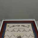 Diploma Frame 14x17 with Blue Mat Fits Document, Certificate or 16x20 Picture without Mat, 17x14 Cherry Red Frame for Wall Mounting