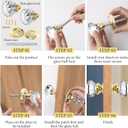Amylove 1 Set Glass Door Knobs Antique Crystal Door Knobs Vintage Mortise Style Fluted Replacement Kit with 2-1/2 in Satin Brass Privacy for Bedroom Bathroom(Gold)