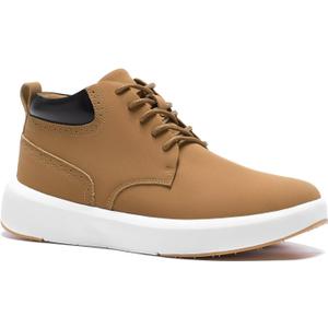 OrthoComfoot Men's Orthopedic Leather Ankle Boots: Comfortable Arch Support High Instep Orthotic Business Walking Shoes, Casual Fit Plantar Fasciitis Fashion Outdoor Gowalk Dress Shoes Brown Size 8