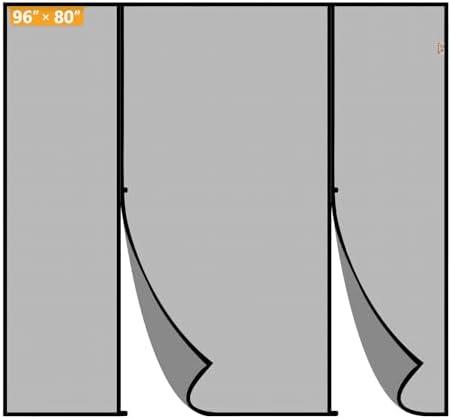 Yotache Magnetic Screen Door Fits 96" x 80" Height Doors, Actual Screen Size 98" W x 81" L, Double-Sided Opening Screen Reinforced Mesh with Strong Magnets for Garage & Sliding Door Black