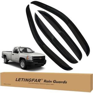 Tape-on Rain Guards for 2007-2013 Chevy Silverado/GMC Sierra 1500 Crew Cab, for 2007-2013 Silverado/Sierra 1500 Crew Cab AccessoriesSide Vent Visors Shades Window Deflectors for Silverado/Sierra (D05-for-Chevy-Silverado-07/13)