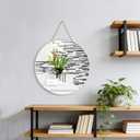 Funerom Round Wall Mirror 15.4 Inches Circle Mirror Bathroom Mirrors,White