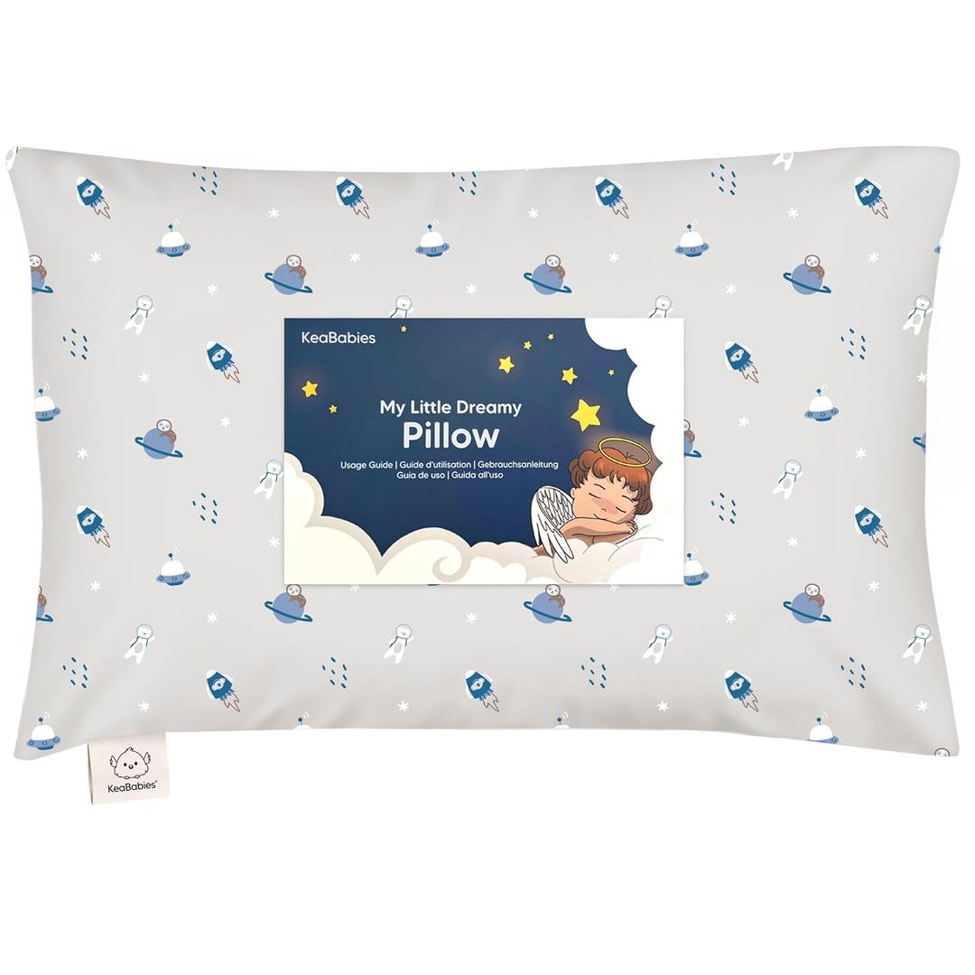 Toddler Pillow with Pillowcase - 13x18 My Little Dreamy Kids Travel Bed Pillows for Sleeping, Organic Cotton Small Pillowcase, Soft & Breathable, Machine Washable, Toddlers 2-5 Years Old (Cosmo) Toddler Pillow with Pillowcase - 13x18 My Little Dreamy Kids Travel Bed Pillows for Sleeping, Organic Cotton Small Pillowcase, Soft & Breathable, Machine Washable, Toddlers 2-5 Years Old (Cosmo)