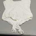 Bestart Bodysuit for Women Square Neck Sleeveless Thong Backless Going Out Bodysuit Women Tank Tops SUN Collection, L, White