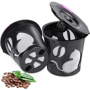 Reusable K Cups for K-Mini/K-Duo/K-Express, 2 Pack K Cup Reusable Coffee Pods for K-eurig, BPA Free Refillable Single K Cups for K-eurig 1.0 & 2.0 Series