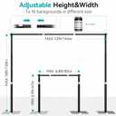 10x12ft Pipe and Drape Stand Kit, Adjustable Heavy Duty Backdrop Stand with Metal Steel Flat Base, Large Extendable Sturdy Photo Background Stand Frame for Wedding Parties Banner Photography