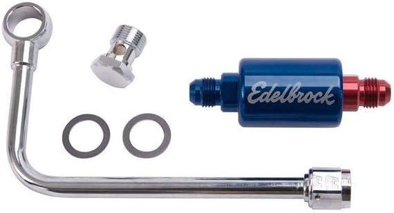 Edelbrock 8134 Chrome Fuel Line, Red/Blue