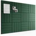 Bumusty Large Cork Board Alternative-48 x 36" Felt Bulletin Board Tiles, with 30 Pushpins, 70 Adhesive Tabs, Bold-Stripe 12-Pack, Cork Boards for Office Push Pin Board Felt Board-Pine Green
