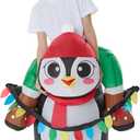 VioraWhite Christmas Inflatable Costume for Kids Blow up Funny Riding on Costume for Children Boy Girl Party Cosplay Outfit, Penguin