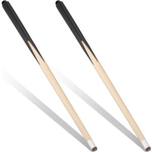 2pcs Mini Pool Cue Sticks 18.89 in Short Pool Cue Set Lightweight Smooth for Teen Practice Game Room Use Easy Transport and Storage, 48.00X2.00X1.00CM