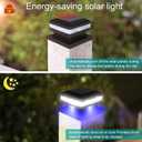 Sumaote Solar Post Lights 160LM 52 LED - Outdoor Deck Fence Post Cap Lights fit 4x4 5x5 6x6 Wood Posts, IP65 Waterproof for Garden Porch Patio, 6000K White Lighting, 2 Pack