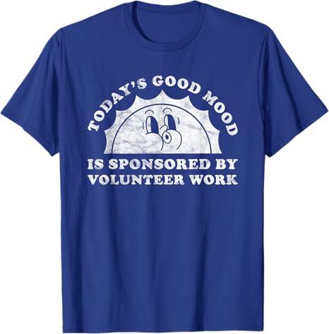 Funny Cute Retro Vintage Volunteer Work or Volunteer Worker T-Shirt, Size S