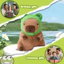 Cute Capybara Plush Soft Capybara Stuffed Animal with Frog Hat Kawaii Capybara Plush Toys Stuffed Capybara Doll Pillow Birthday Gifts Kids Girls Boys 12 inch