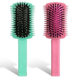 Curly Hair Brush 2 Pack, Volume Curl Defining Brush for Effortlessly Detangling Shaping and Styling Women's Curls, Reduce Pulling
