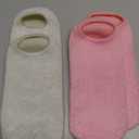 Janmercy 2 Pairs Aloe Socks Moisturizing Spa Infused Gel Sleeping Fuzzy Dry Feet Non Slip Lotion Socks for Women Men Repairing Softening Dry Cracked