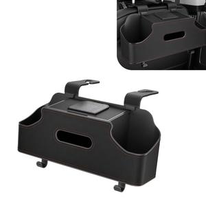 Dogary Car Seat Back Organizer, Multi-functional Storage Box for Tissue Water Cup Phone Umbrella Bag, Strong Load-bearing 2 Hooks 2 Drink Cup Holders, Universal Hanging Interior for Cars (Black)