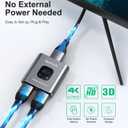 HDMI Switch 4k@60hz Splitter, GANA Aluminum Bidirectional HDMI Switcher 2 in 1 Out, Manual HDMI Hub Supports HD Compatible with Xbox PS5/4/3 Blu-Ray Player Fire Stick Roku
