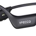 IFECCO Bone Conduction Headphones Bluetooth 6.0 - IP67 Waterproof Bone Conduction Headphones with Mic,Wireless Open Ear Earbuds for Running Gym Walking Cycling (Black)