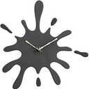 Stephanie Imports Modern Minimalist Black Ink Splash Silent Wall Clock (19.5 X 18.8)