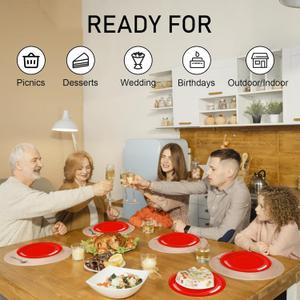 Paper Plates Colored Disposable Dinnerware Set Serve