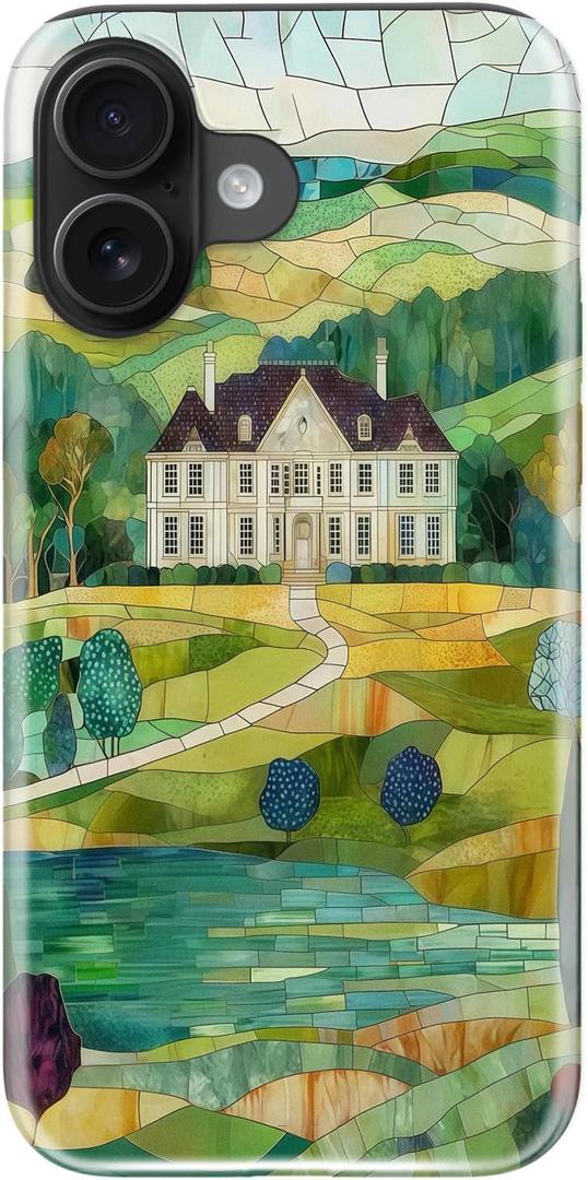 Esdot for iPhone 16 Plus Case Cute - Wireless Charging Compatible - Dual-Layer Soft Silicone + Hard Shell - Trendy Wildflower Design - Protective Phone Cover for Women Girls - Country House