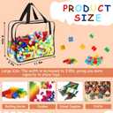 6 Packs Large Toy Storage Bags with Labels, Reusable Clear PVC Board Game Storage, Travel Waterproof Organizer Bags with Zipper for Building Blocks, Puzzle, Kids Books