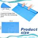 Drydiet Above Ground Pool Ladder Mat, Swimming Protective Nonslip Step Pad with Texture, Pool Essentials Accessories for Floor Liners Stairs, Blue(36 x 48 Inch)