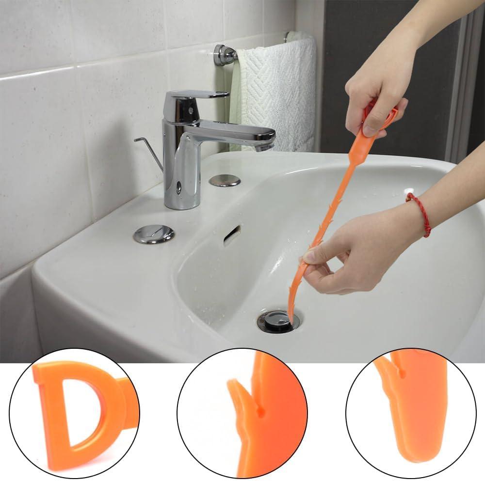 Forlivese Drain Snake, Drain Clog Remover,Hair Snake Tool Drain Opener,Sink Snake for Sewer Kitchen Sink Bathroom Tub Toilet Clogged Drains Relief Cleaning Tool, 2 Pack 25 Inch