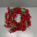 14 Inches Red Christmas Wreaths Farmhouse Christmas Wreaths for Front Door Classic Red Berry Wreath Winter Holiday Wreath with Fir Pine Needle for Doors Window Indoors Porches Outside