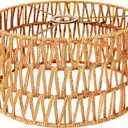 Hanging Light Boho Lamp Shades Small Lamp Shades for Table Lamps Vintage Rattan Lampshade for Hanging Lamp Wall Sconce Floor Lamp Woven LampShades for Living Room Decor Pendant Light (12.6 Inch-Cylindrical Shade)