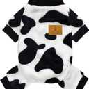 XPUDAC Cow Dog Sweater, Doggie Winter Clothes for Small Medium Dogs Girl Boy Fleece Dog Pajamas for Winter Christmas, 2X-Large (XX-Large(Chest:21.7-23.6"))