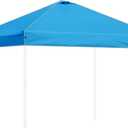 Canopy Replacement Top Outdoor for 10x10 Pop up Tent only Silver Coated Cover with Ropes, Sky Blue
