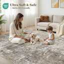 Area Rugs 9x12 Living Room: Washable Large Abstract Modern Neutral Rugs Soft Non Slip Stain Resistant Low Pile Carpet for Bedroom Dining Nursery Home Office Room Home Decor - Brown Grey