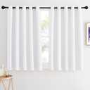 NICETOWN Room Darkening White Curtain for Bedroom - Window Treatment Thermal Curtain Grommet Light Blocking Sound Reducing Drape Privacy for Cafe/Kitchen (1 Panel, W66 x L54)