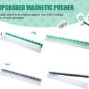DoubleFill 4 Pack Mahjong Tile Rack & Pusher Set, Acrylic All-in-one Holders, Magnetic Mahjong Racks for Organizing Tiles, Easy to Use for Home Game Nights(Scalloped Edge,Colorful)
