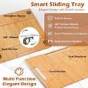 Joy&Grace Appliance Slider for Kitchen Appliances 360 Rolling Sliding Tray for Coffee Maker Countertop, Bamboo Coffee Pot Slider Rolling Tray with Universal Rollers (Natural, Large 16"x13")