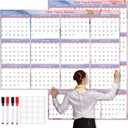 2026 Wall Calendar 32" x 48" Dry Erase Erasable Jumbo XL Wet Dry Calendar Large Laminated Planner 12 Month Horizontal Vertical from January to December for Planning(Marble)