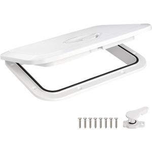 Marine Boat Hatch Deck Cover Lid,Marine Deck Access Hatch & Lid,Black Rectangle Boat Access Door for Bass/John/Fishing/Skiff/Sailboat/Yacht,Waterproof Cover Easy to Install