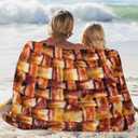 Fried Bacon 3D Funny Realistic Food Ultra-Soft Throw Blanket 80"x60" Travel All Season Bed Sofa Dorm Decor Bedding Bedroom (2 Style)