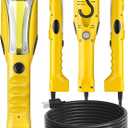 18W LED Work Light, 25FT 2000LM COB LED Light, Handheld Underhood Trouble Light with Cord 16 Gauge SJTW, Swivel Hook, for Garage, Workshop, Car Repair Scene, ETL Listed, Yellow Y04WL06