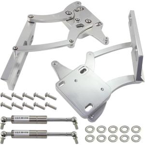 Billet Hood Hinge Kit Pair Left and Right Side for Ford Mustang 1967-1969 Silver