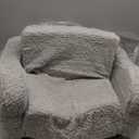 Kids Snuggly-Soft Sherpa Chair, Cuddly Toddler Foam Chair for Boys and Girls, Light Grey