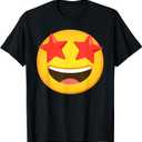 Emoticon Star Struck Star Eyes Wow Face T-Shirt, XS