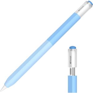 AZF iPencil Case Compatible with Apple Pencil (USB-C), Gradient Color Silicone Case, Comfortable Grip Soft and Non-Slip, Support Magnetic Attachment (Sky Blue)