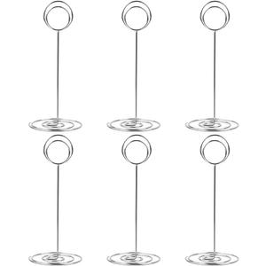 10 Pack 8.75 inch Tall Table Number Holders Place Card Holder Table Picture Holder Wire Photo Holder Clips Picture Memo Note Photo Stand (Silver)