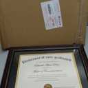 upsimples 11x14 Diploma Frame with High Definition Glass, Display 8.5x11 Certificate with Black over Gold Mat, Degree Document Frame for Wall and Tabletop, Mahogany with Gold Beads, 1 Pack