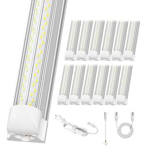 ELEKICO 12 Pack Super Bright 100w 8ft Led Shop Light, 15000lm 6000k V Shape 8' Led Shop Lights 8ft, Linkable 96" 8 Foot Shop Lights